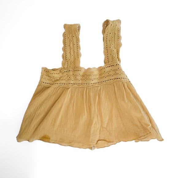 DÔEN Vera Golden Cotton Lace Tank Hand-Feel Texture, Soft Prairie Silhouette - L - Picture 5 of 8